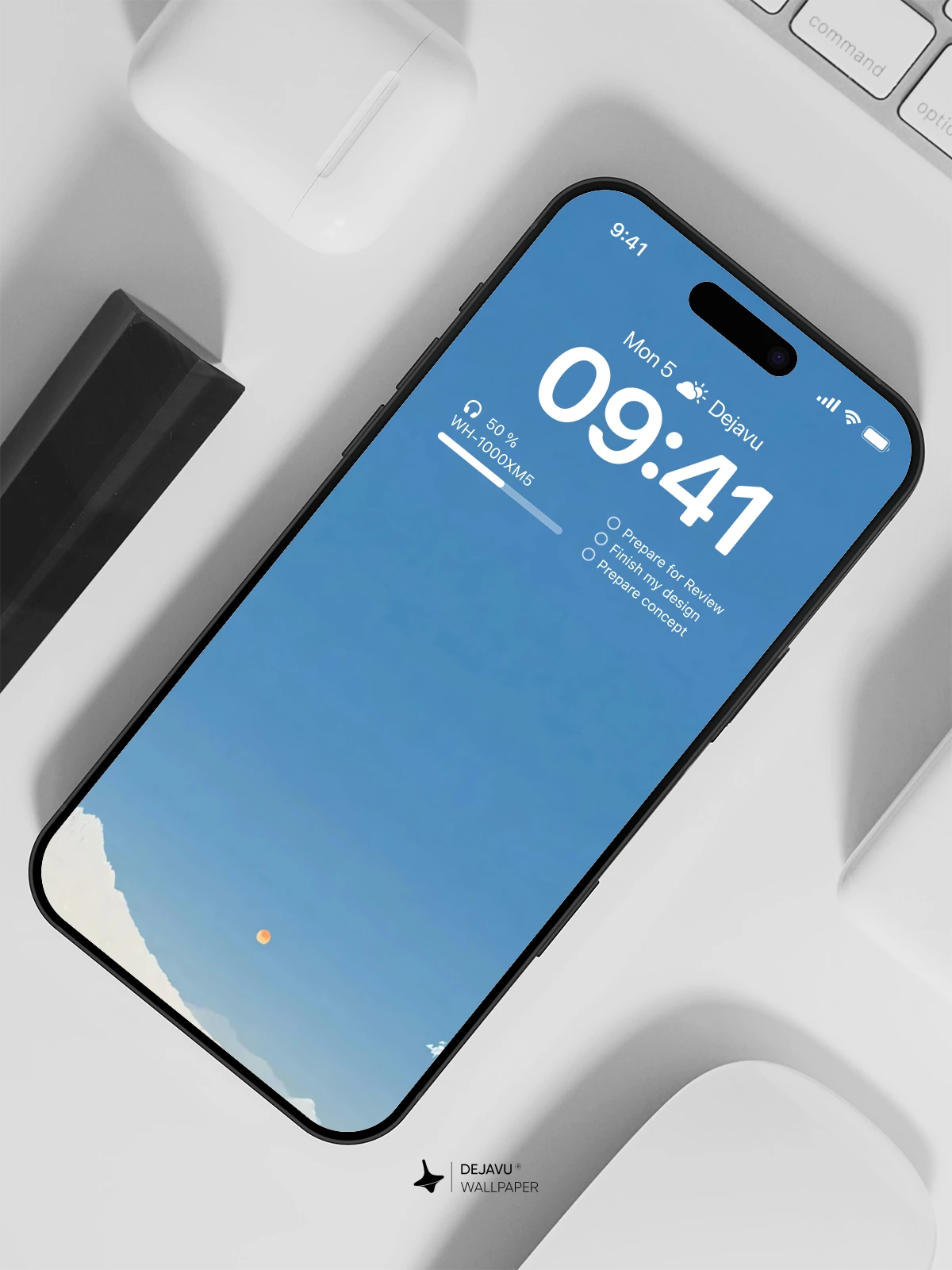 Minimal Blue Iceberg Wallpaper 4K for iPhone Lock Screen