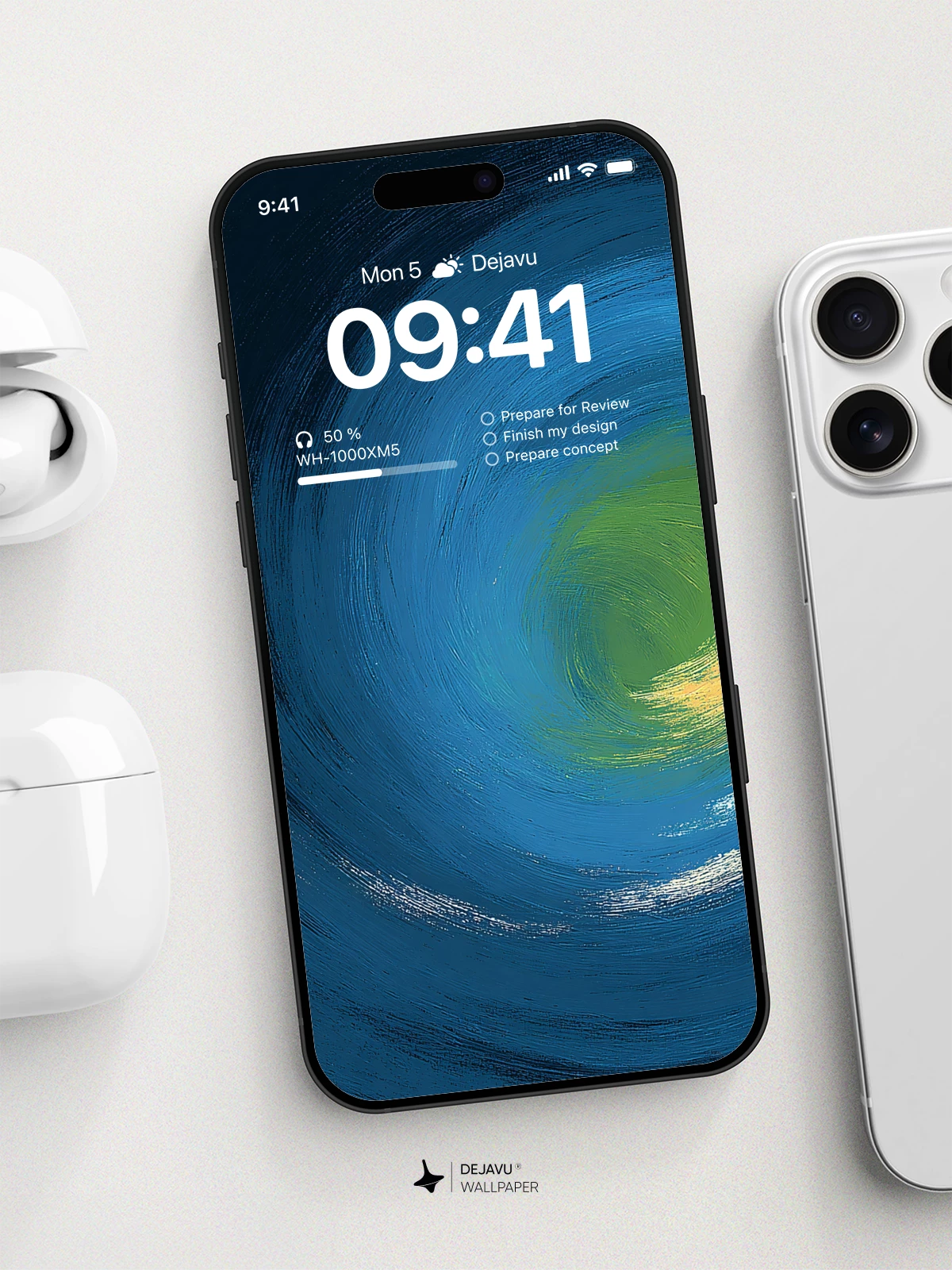Blue Swirl Abstract Wallpaper 4K for iPhone Lock Screen