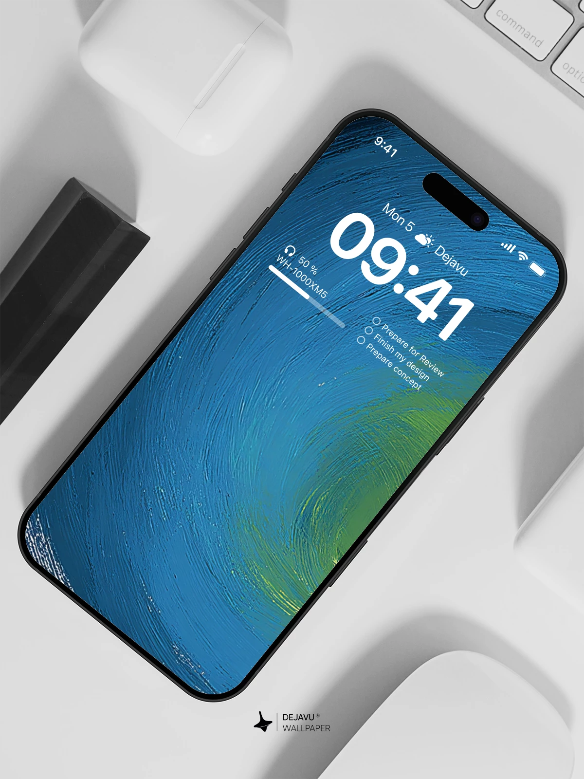 Blue Swirl Abstract Wallpaper 4K for iPhone Lock Screen