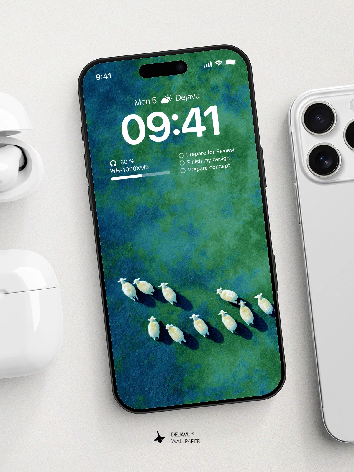 Aerial Sheep Flock Wallpaper 4K for Mobile Background