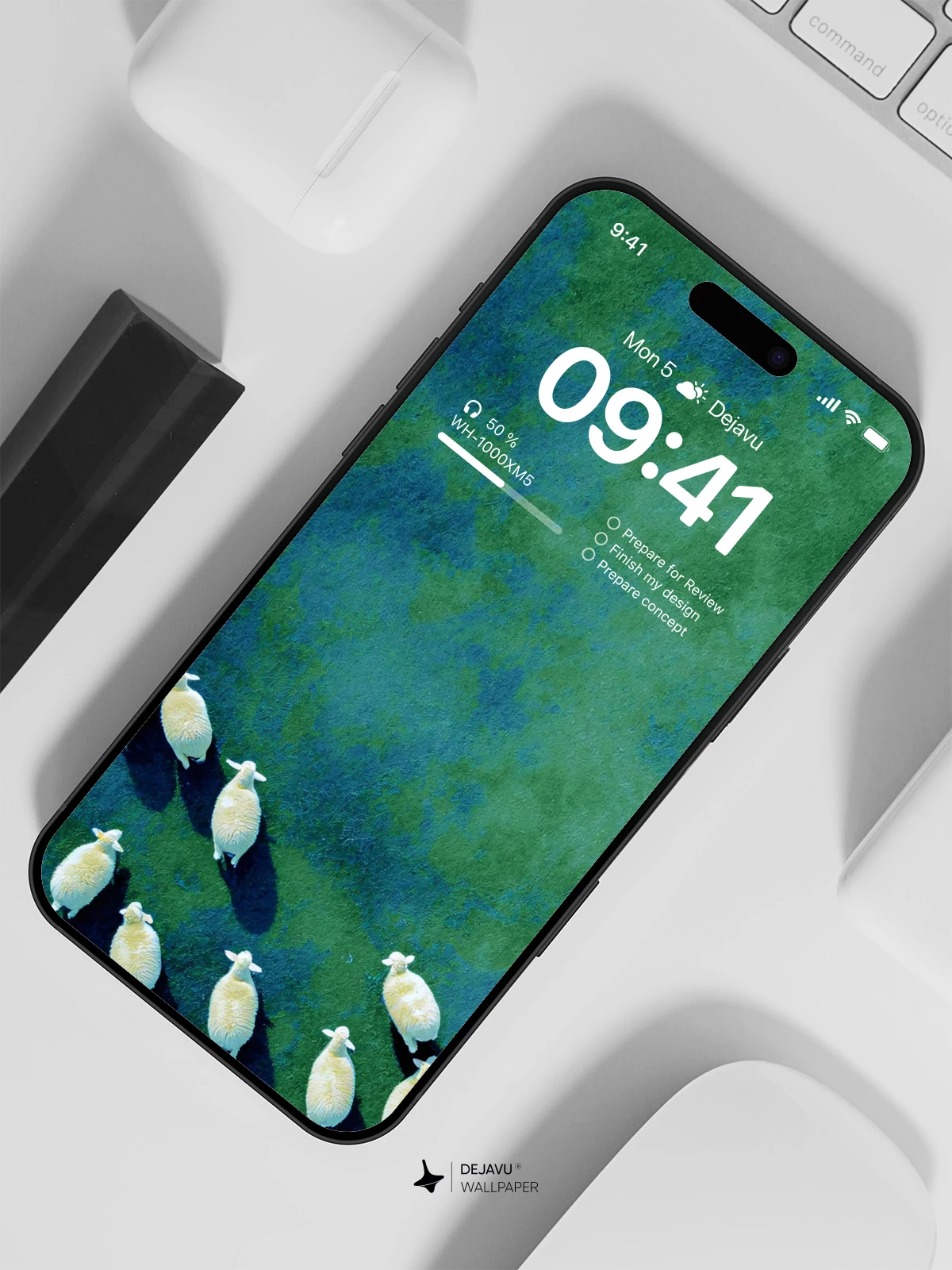 Aerial Sheep Flock Wallpaper 4K for Mobile Background