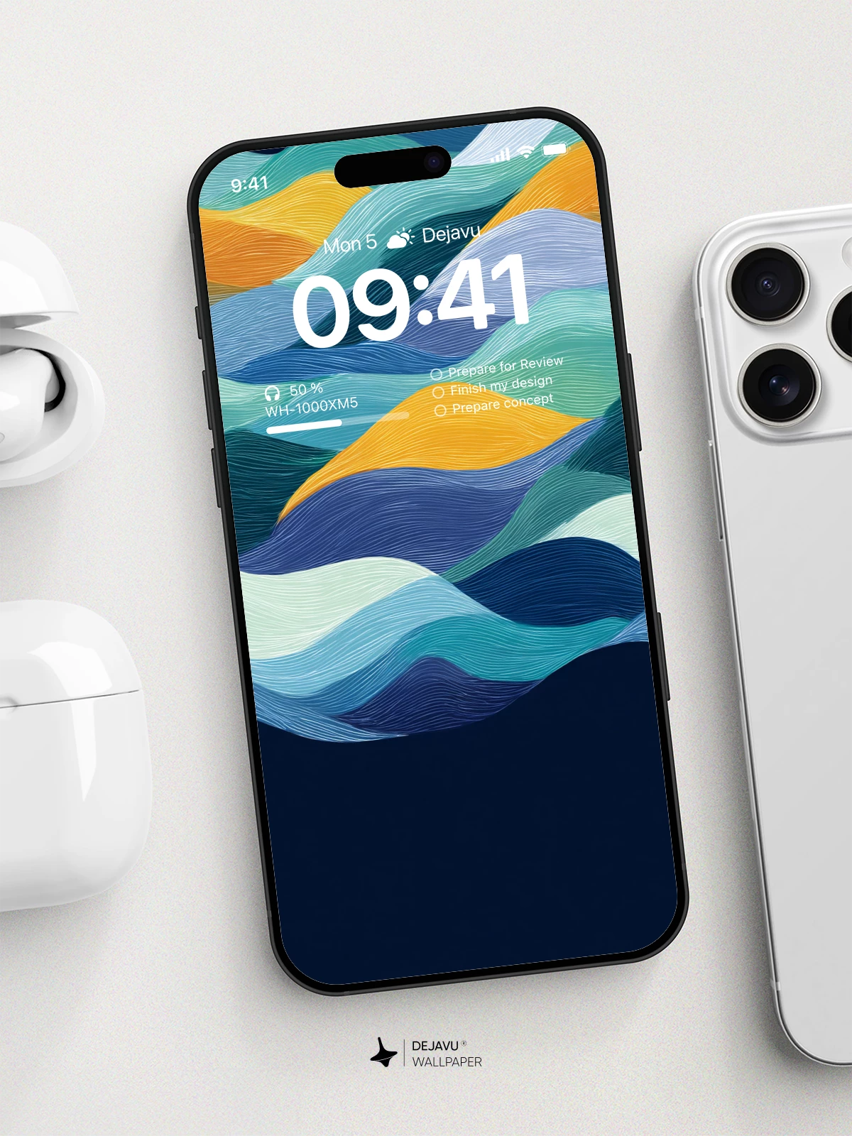Abstract Waves Wallpaper 4K for iPhone Lock Screen