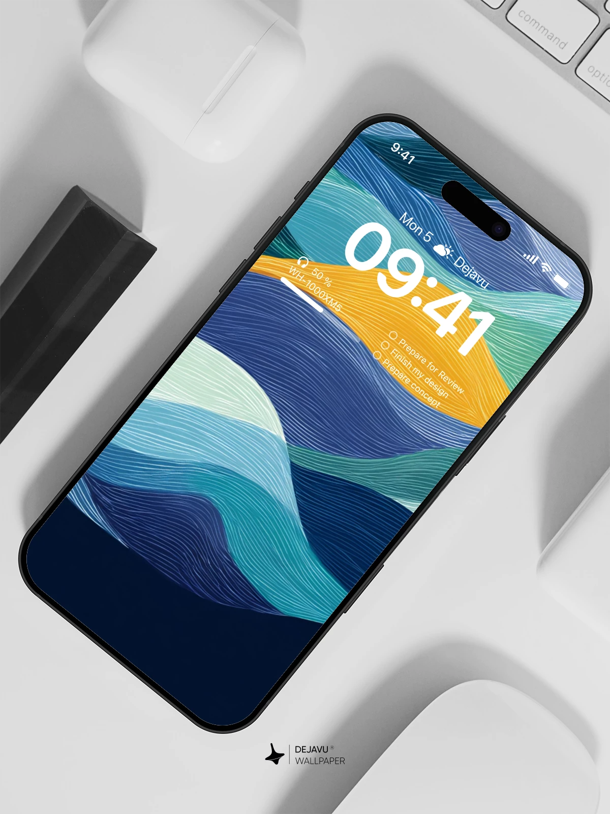 Abstract Waves Wallpaper 4K for iPhone Lock Screen