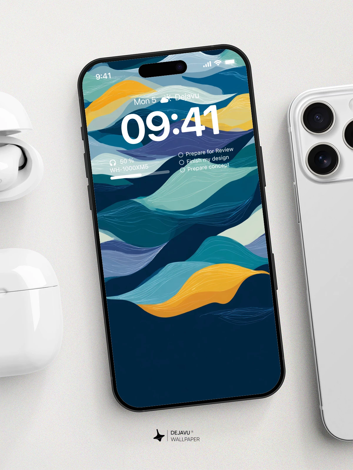Abstract Waves Wallpaper 4K for iPhone Lock Screen