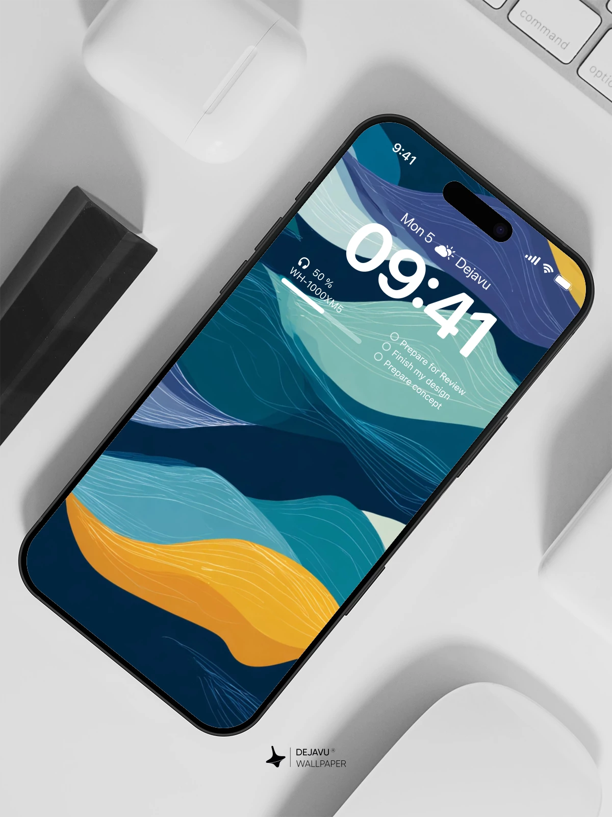 Abstract Waves Wallpaper 4K for iPhone Lock Screen