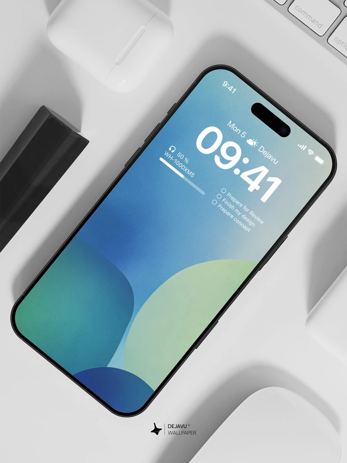 Blue and Green Gradient Wallpaper 4K for Mobile Background