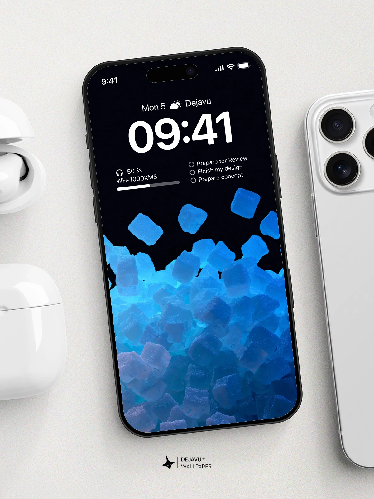 Blue Ice Cube Wallpaper 4K for iPhone Lock Screen