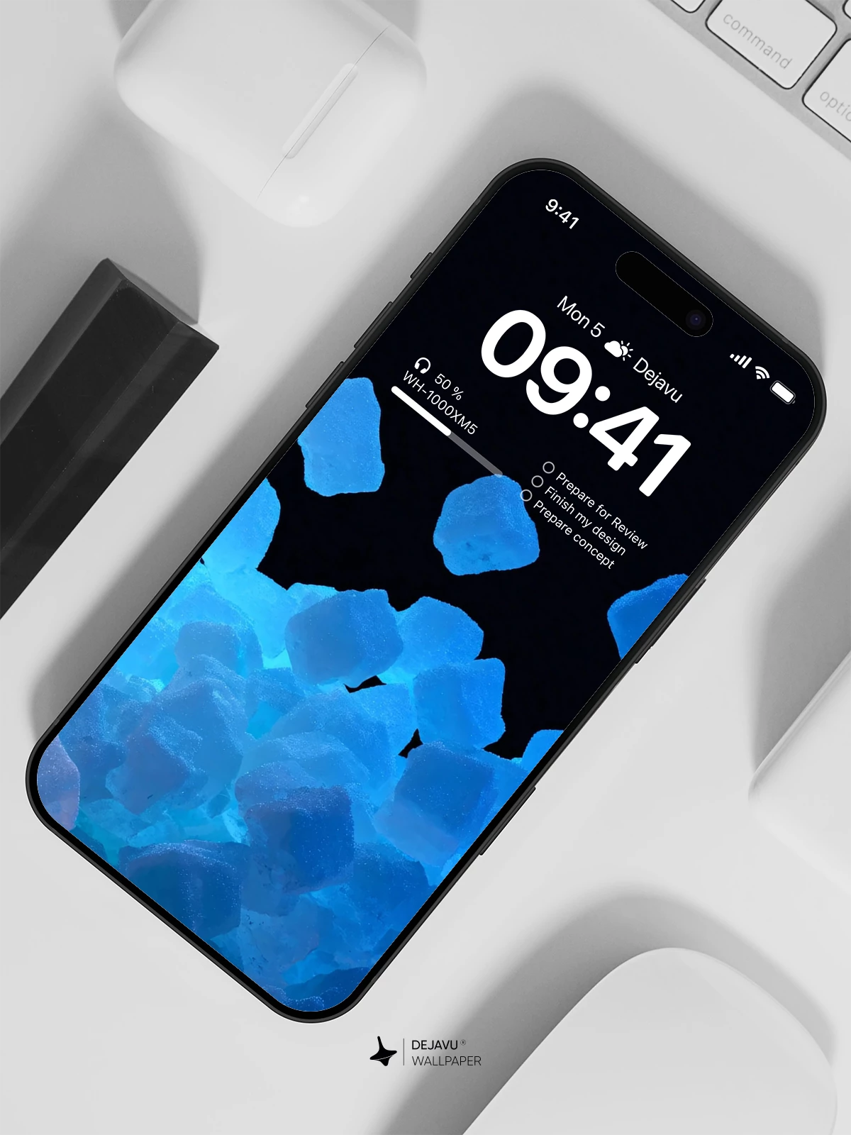 Blue Ice Cube Wallpaper 4K for iPhone Lock Screen