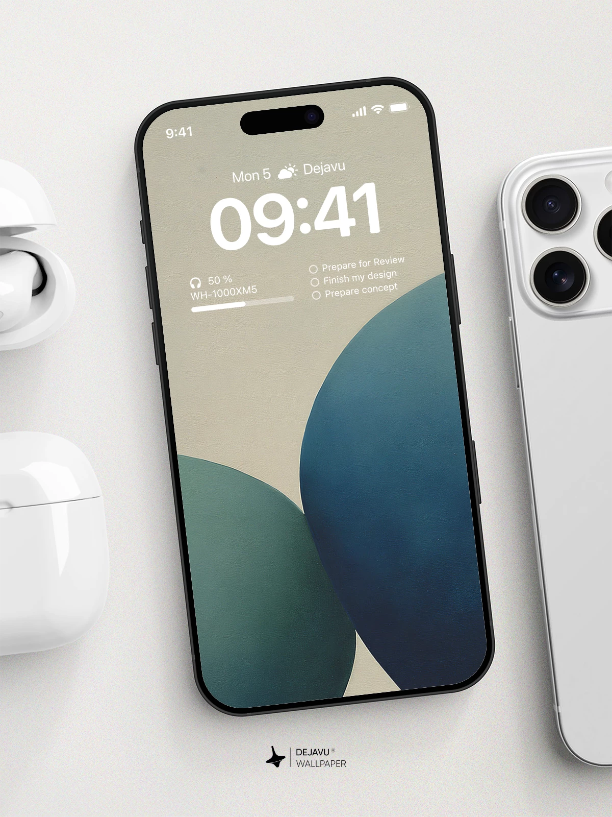Blue Minimalist Wallpaper 4K for iPhone Lock Screen