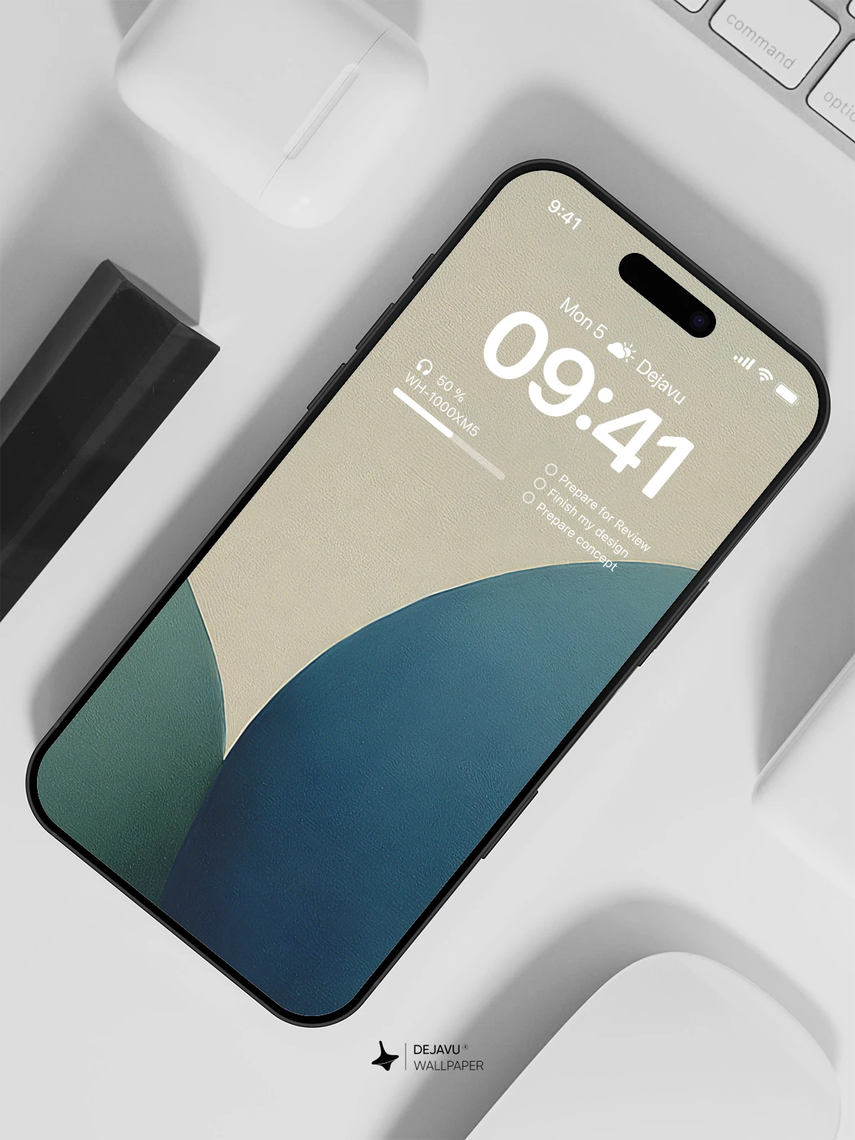 Blue Minimalist Wallpaper 4K for iPhone Lock Screen