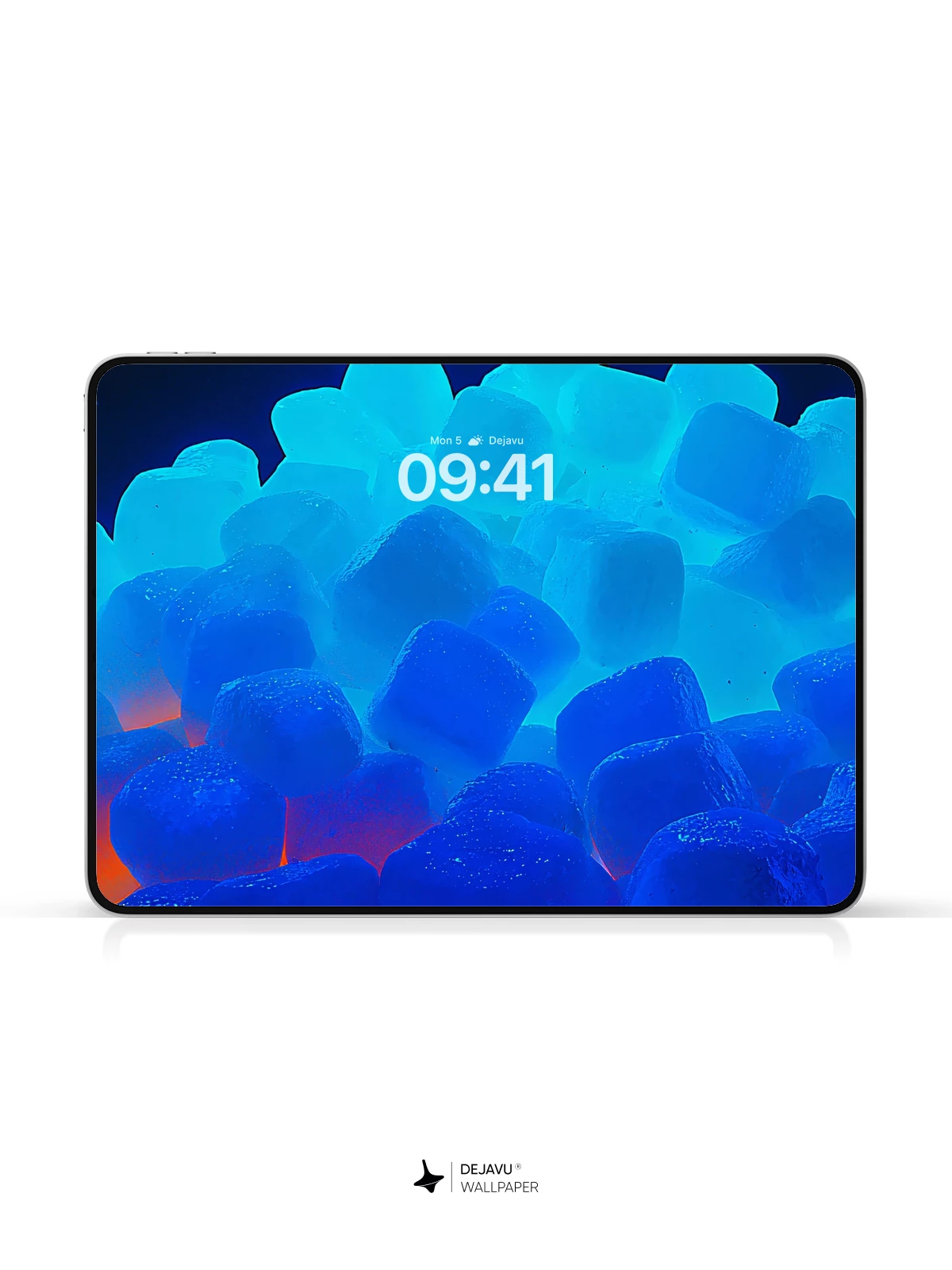 Glowing Blue Ice Cubes Wallpaper 4K for iPhone Lock Screen