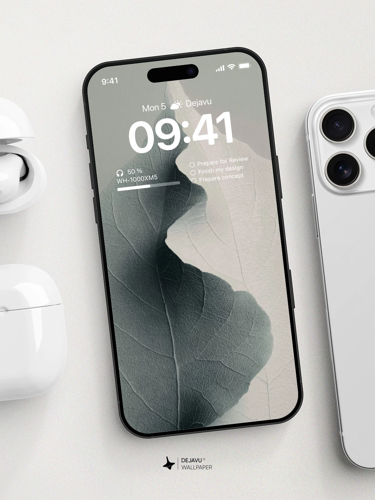 Monochrome Leaf Texture Wallpaper 4K for Mobile Background