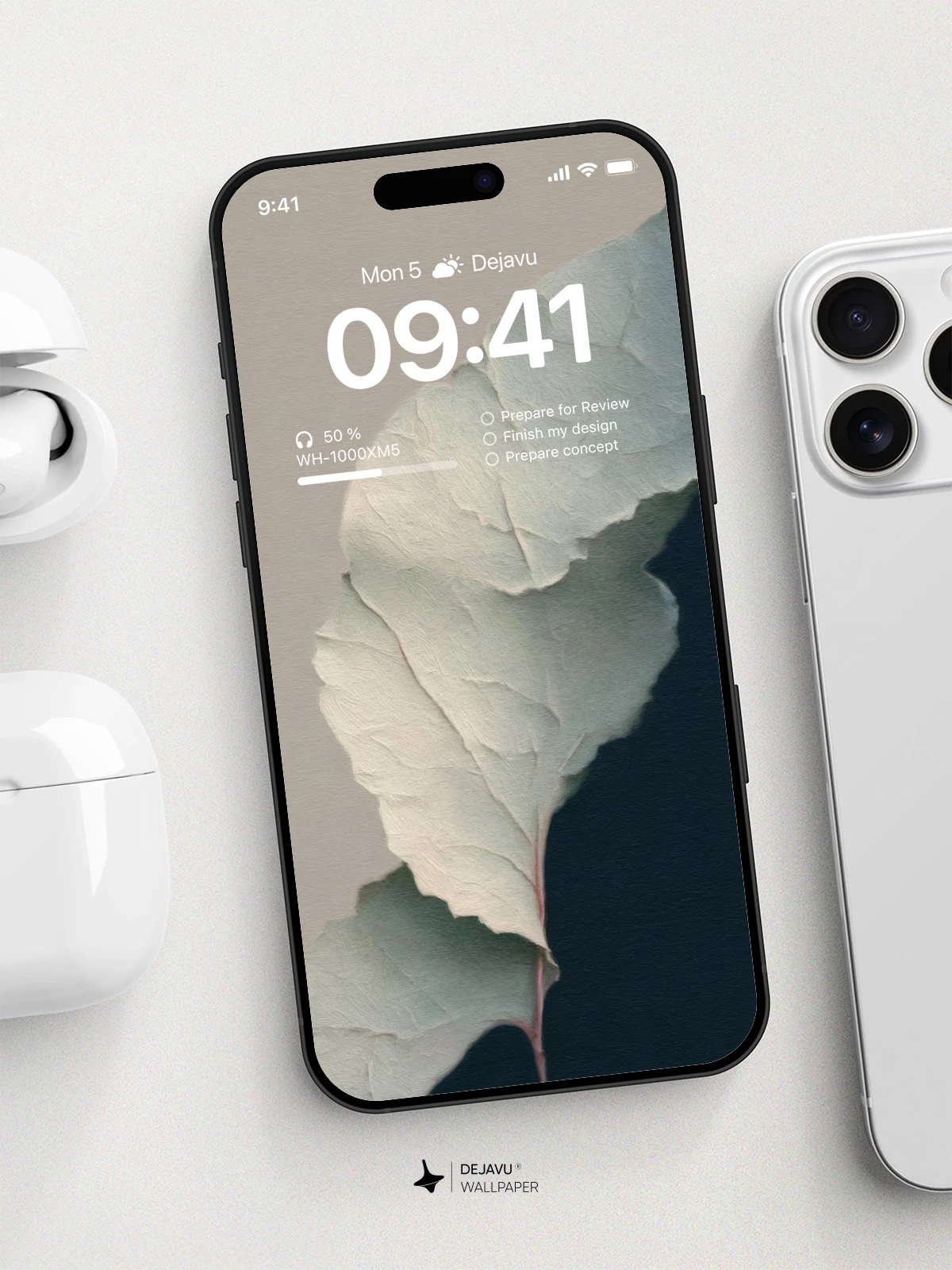 White Leaf Wallpaper 4K for iPhone Lock Screen