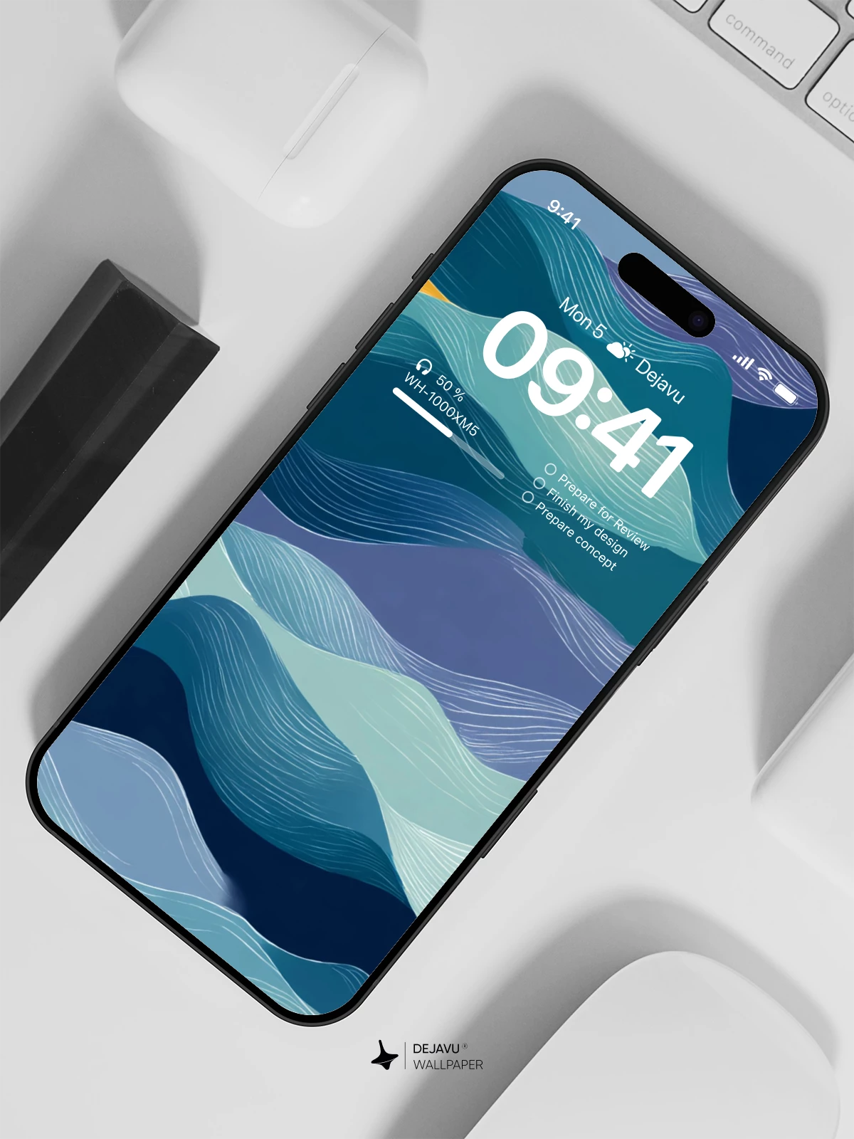 Abstract Wave Pattern Wallpaper 4K for iPhone Lock Screen