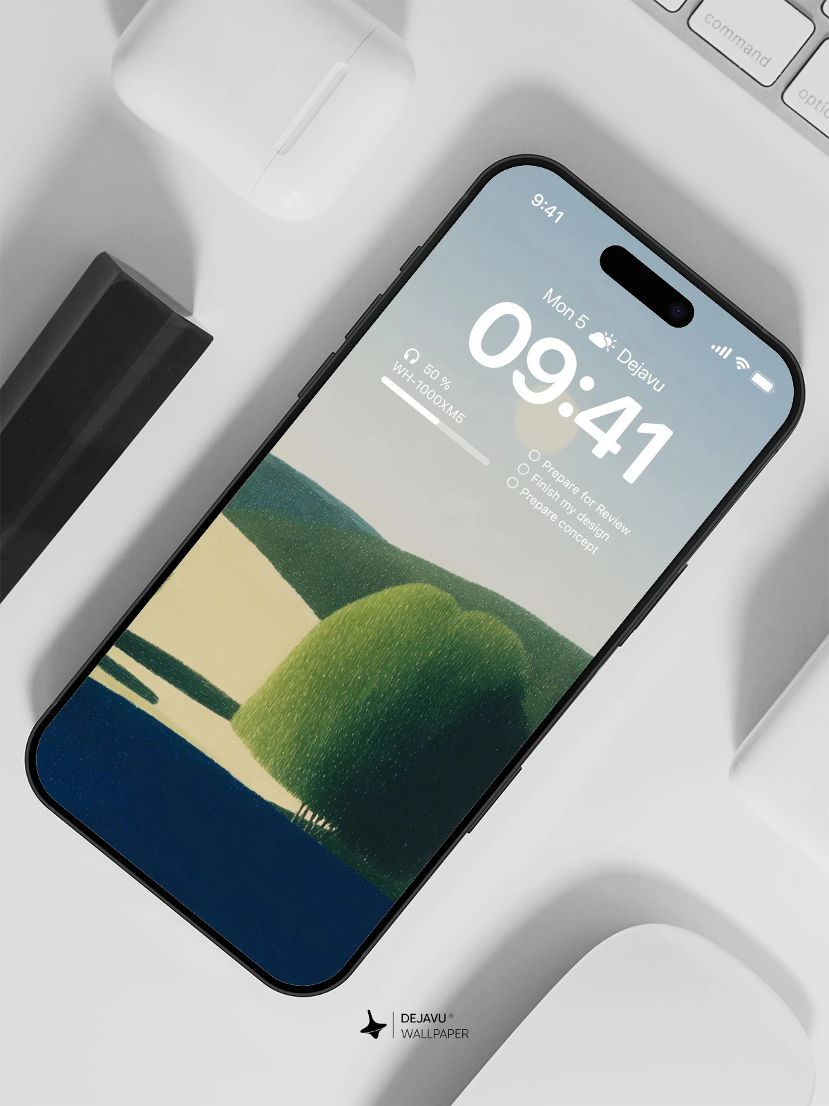 Minimal Green Landscape Wallpaper 4K for Mobile Background