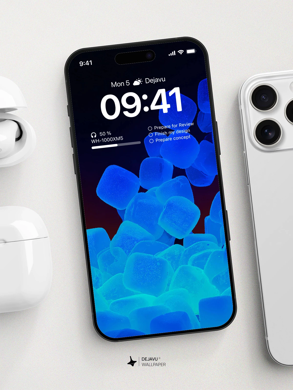 Blue Ice Cube Wallpaper 4K for iPhone Lock Screen