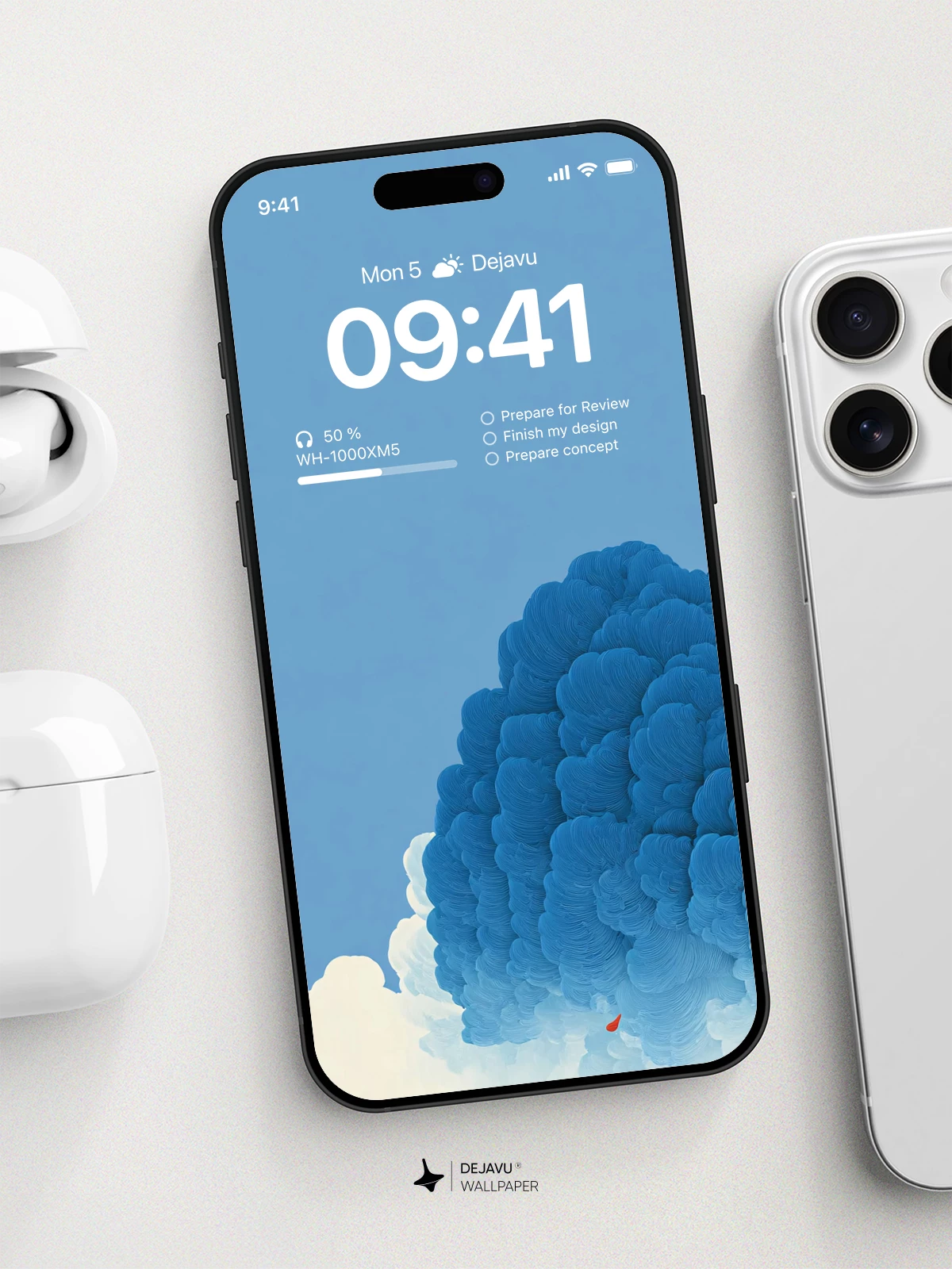 Blue Clouds Wallpaper 4K for iPhone Lock Screen