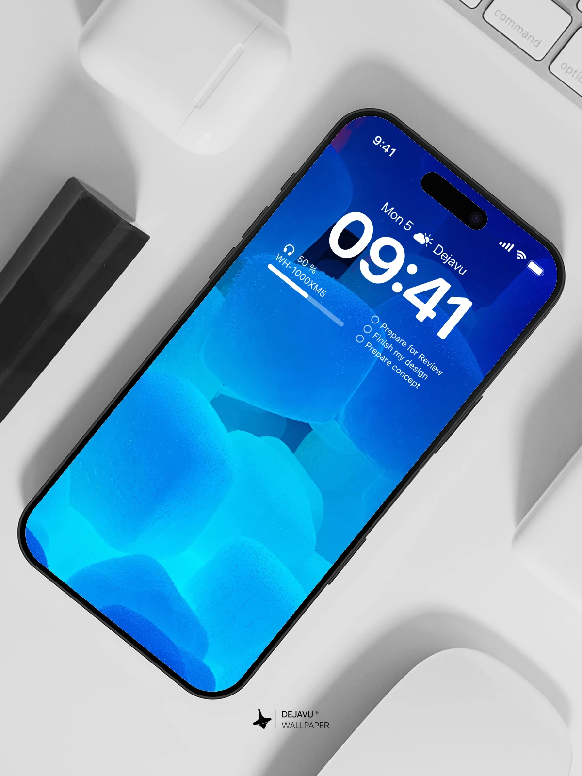 Blue LED Ice Cube Wallpaper 4K for iPhone Lock Screen