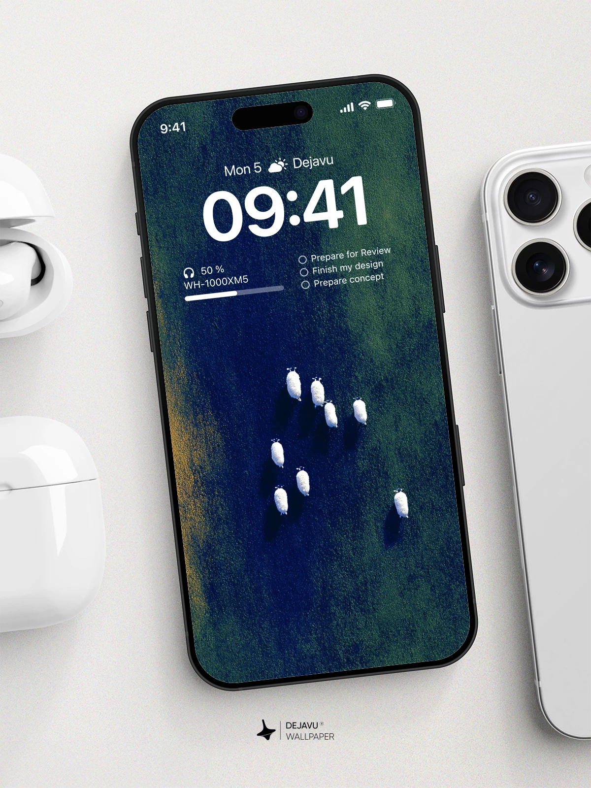 Sheep Aerial View Wallpaper 4K for iPhone Lock Screen
