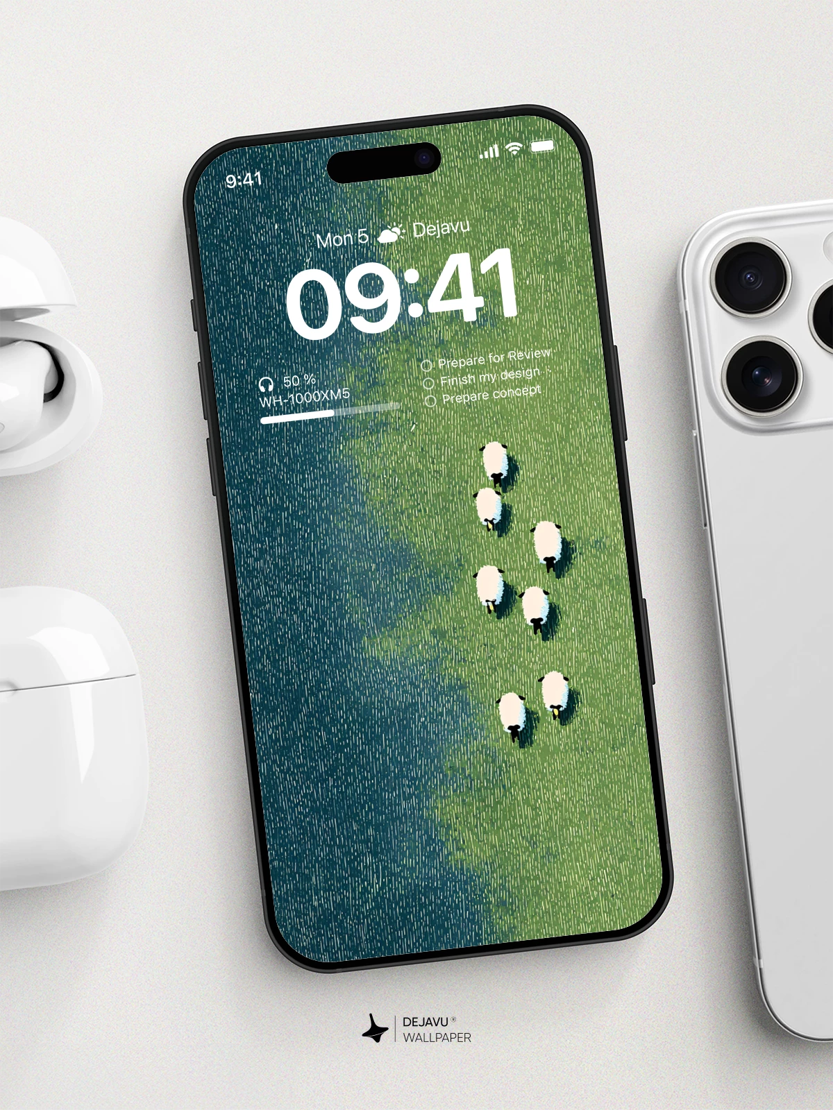 Sheep Grazing Wallpaper 4K for iPhone Lock Screen