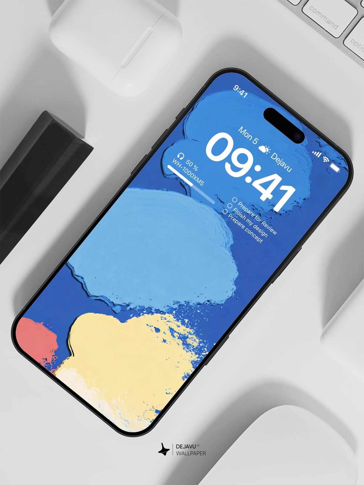 Abstract Blue and Yellow Wallpaper 4K for iPhone Lock Screen