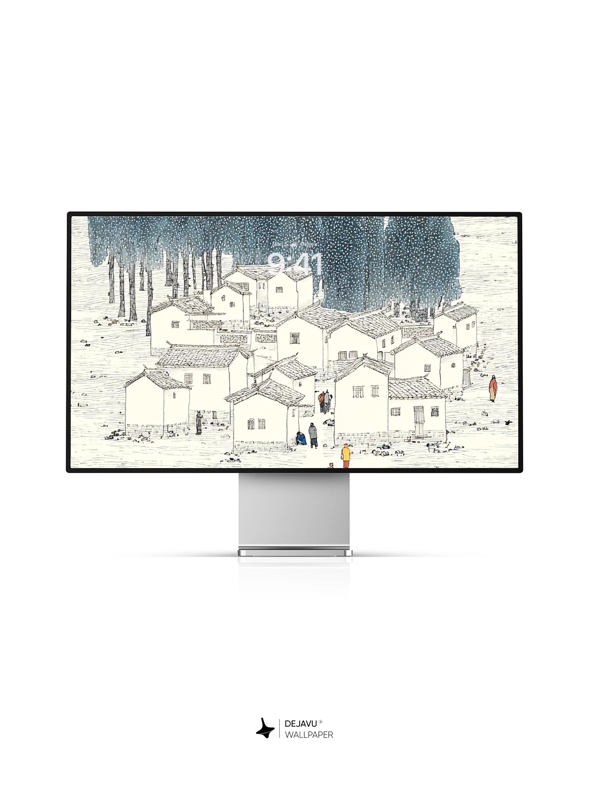 Minimalist Village Wallpaper 4K for iPhone Lock Screen