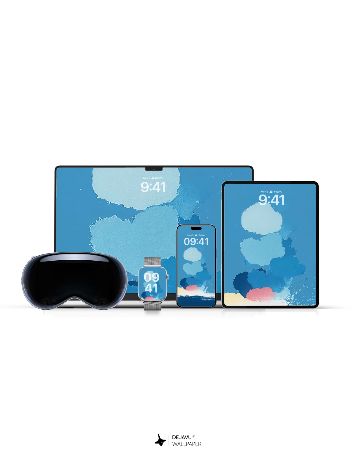 Abstract Blue Clouds Wallpaper 4K for iPhone Lock Screen