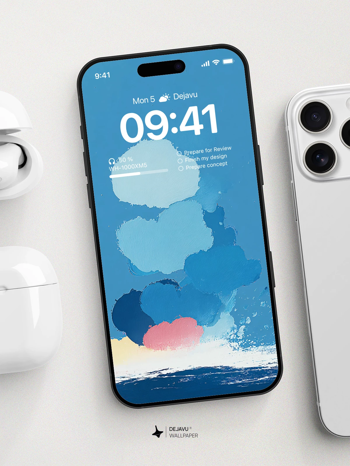 Abstract Blue Clouds Wallpaper 4K for iPhone Lock Screen