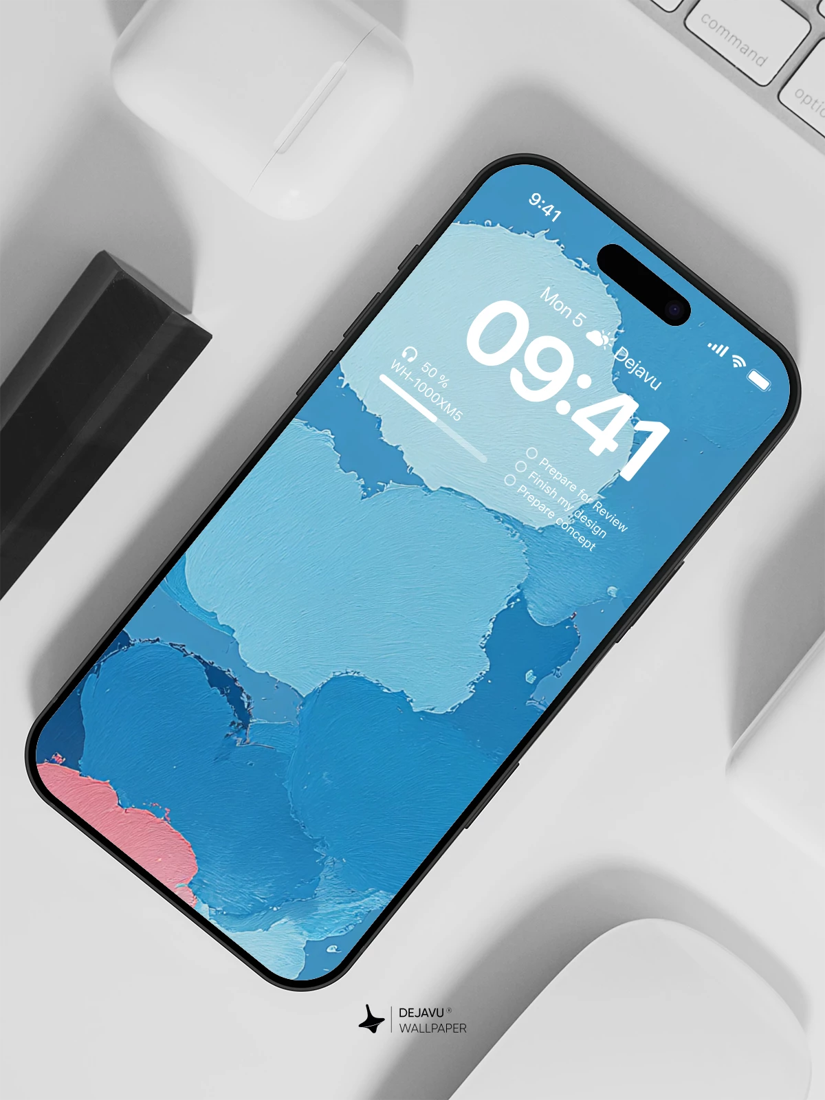 Abstract Blue Clouds Wallpaper 4K for iPhone Lock Screen