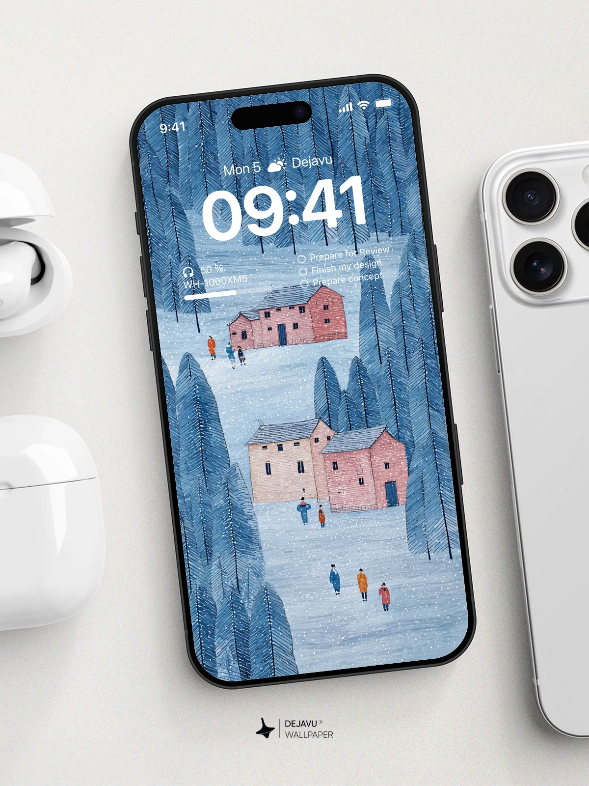 Snowy Village Wallpaper 4K for iPhone Lock Screen