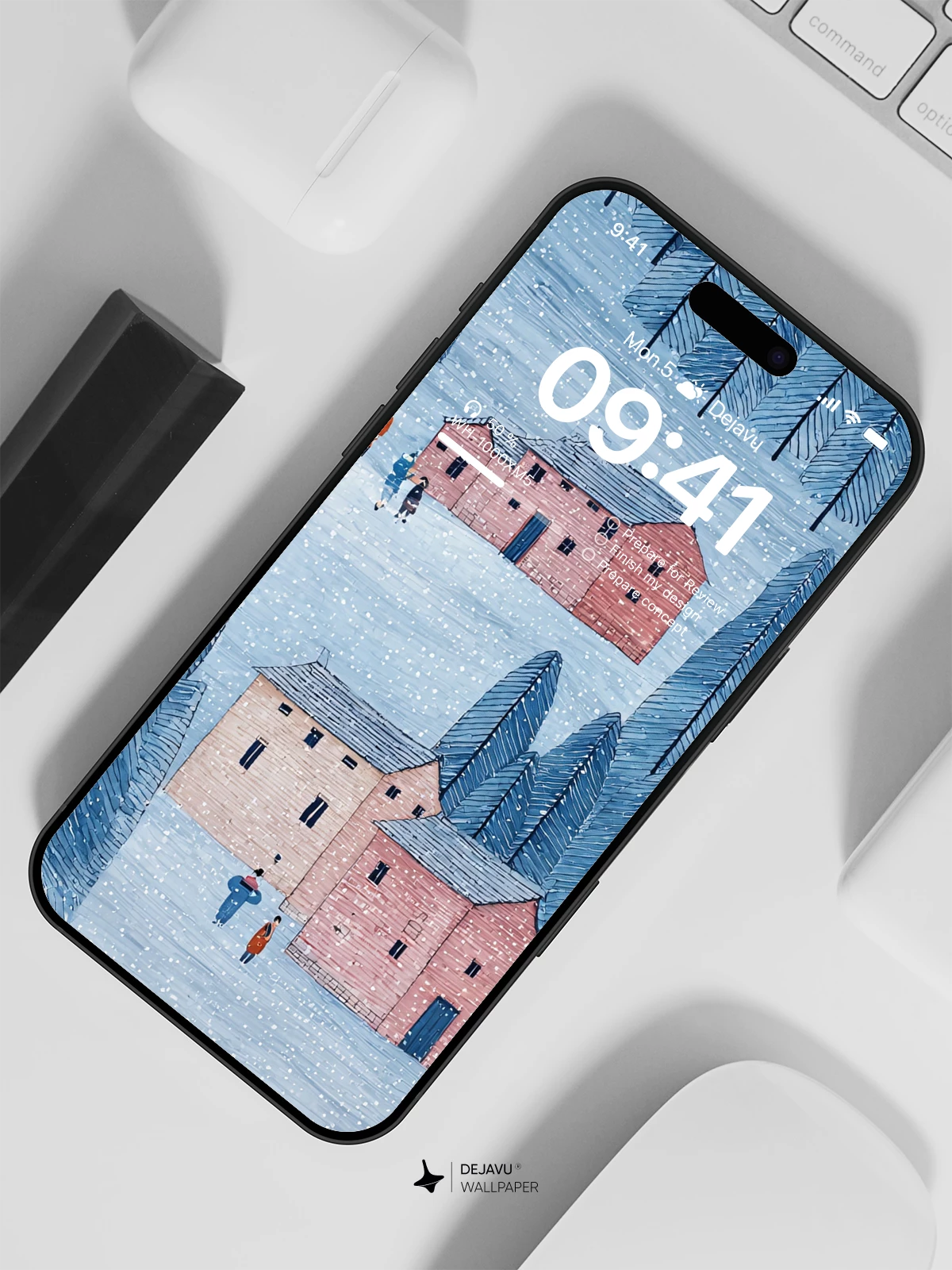Snowy Village Wallpaper 4K for iPhone Lock Screen