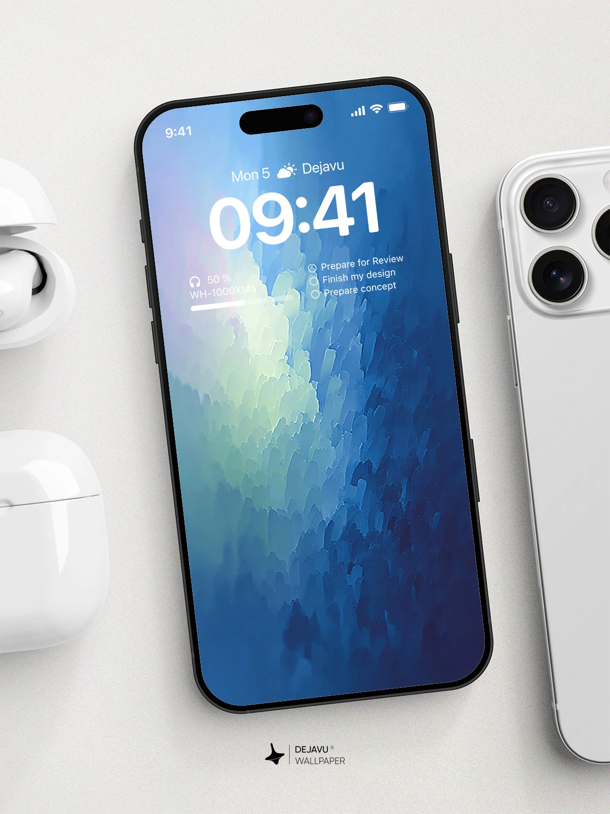 Blue Abstract Wave Wallpaper 4K for iPhone Lock Screen