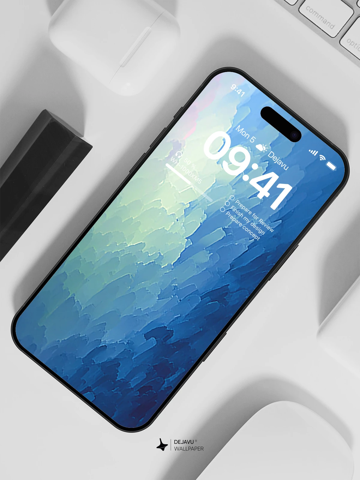 Blue Abstract Wave Wallpaper 4K for iPhone Lock Screen