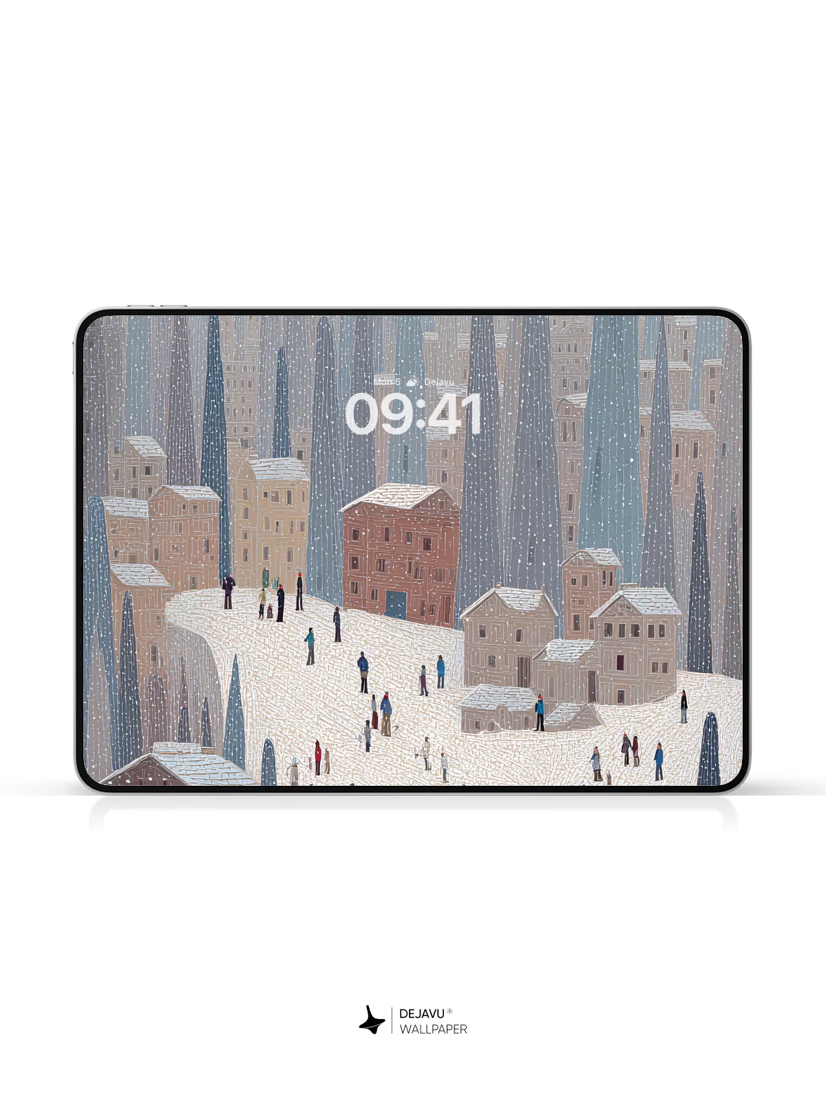 Snowy Village Landscape Wallpaper 4K for Mobile Background