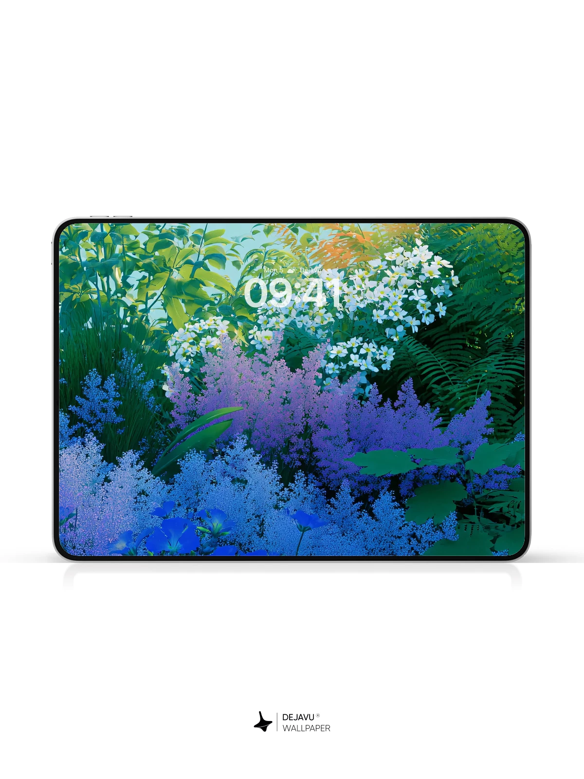 Blue Floral Garden Wallpaper 4K for iPhone Lock Screen