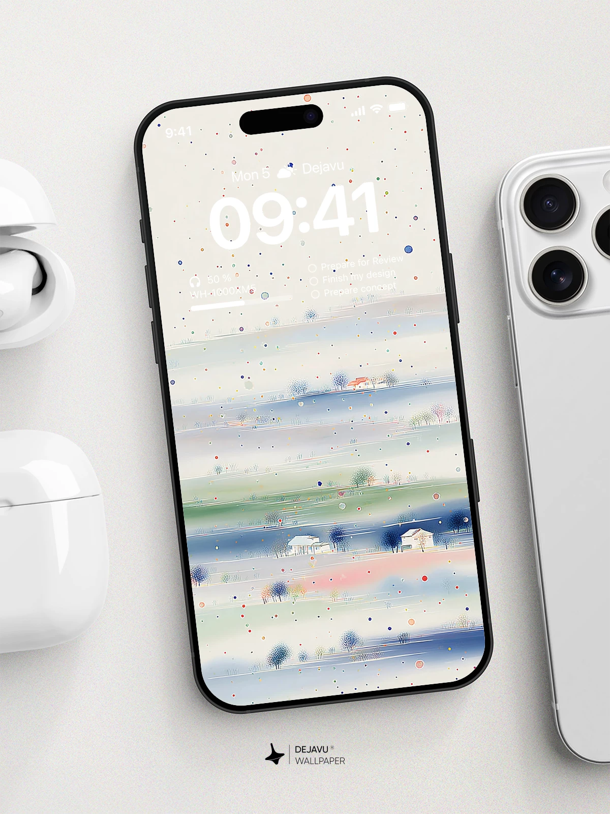 Abstract Dotted Landscape Wallpaper 4K for iPhone Lock Screen