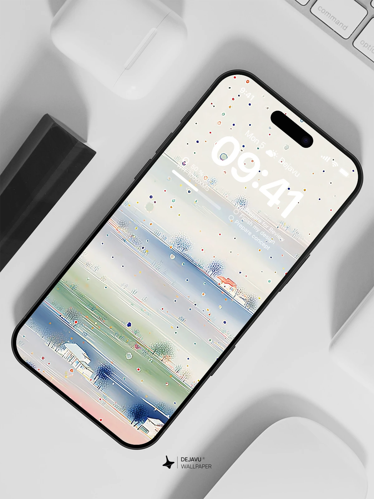 Abstract Dotted Landscape Wallpaper 4K for iPhone Lock Screen