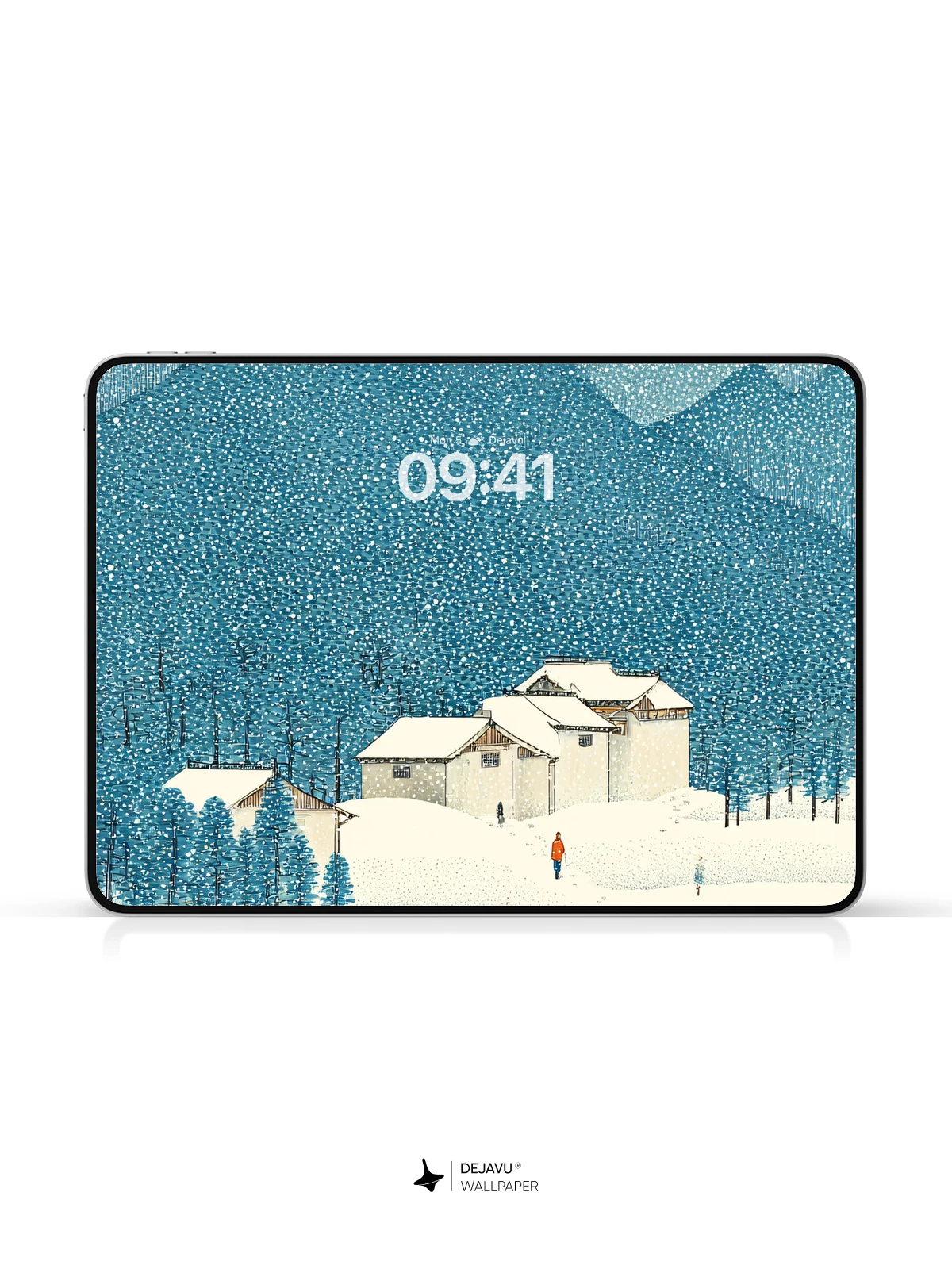 Snowy Mountain Village Wallpaper 4K for iPhone Lock Screen