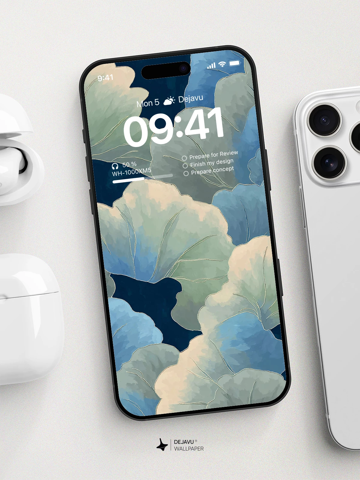 Blue Floral Wallpaper 4K for iPhone Lock Screen
