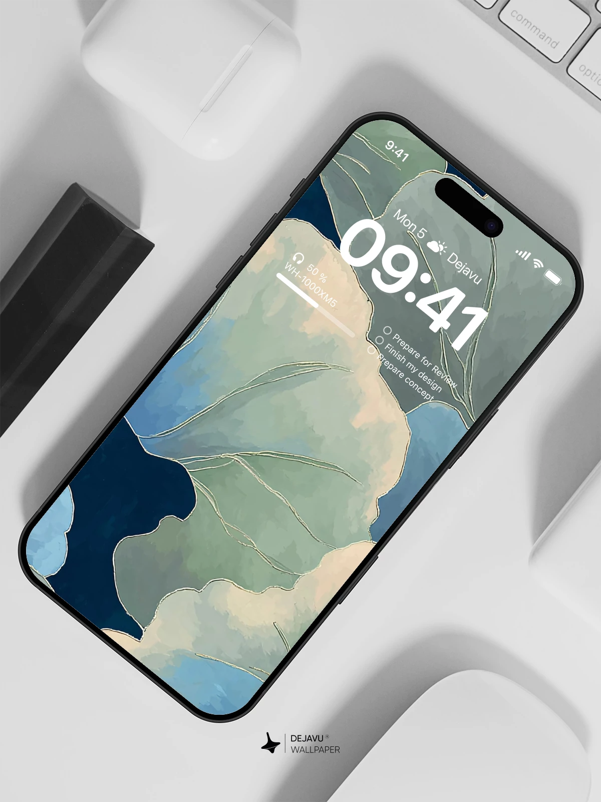Blue Floral Wallpaper 4K for iPhone Lock Screen