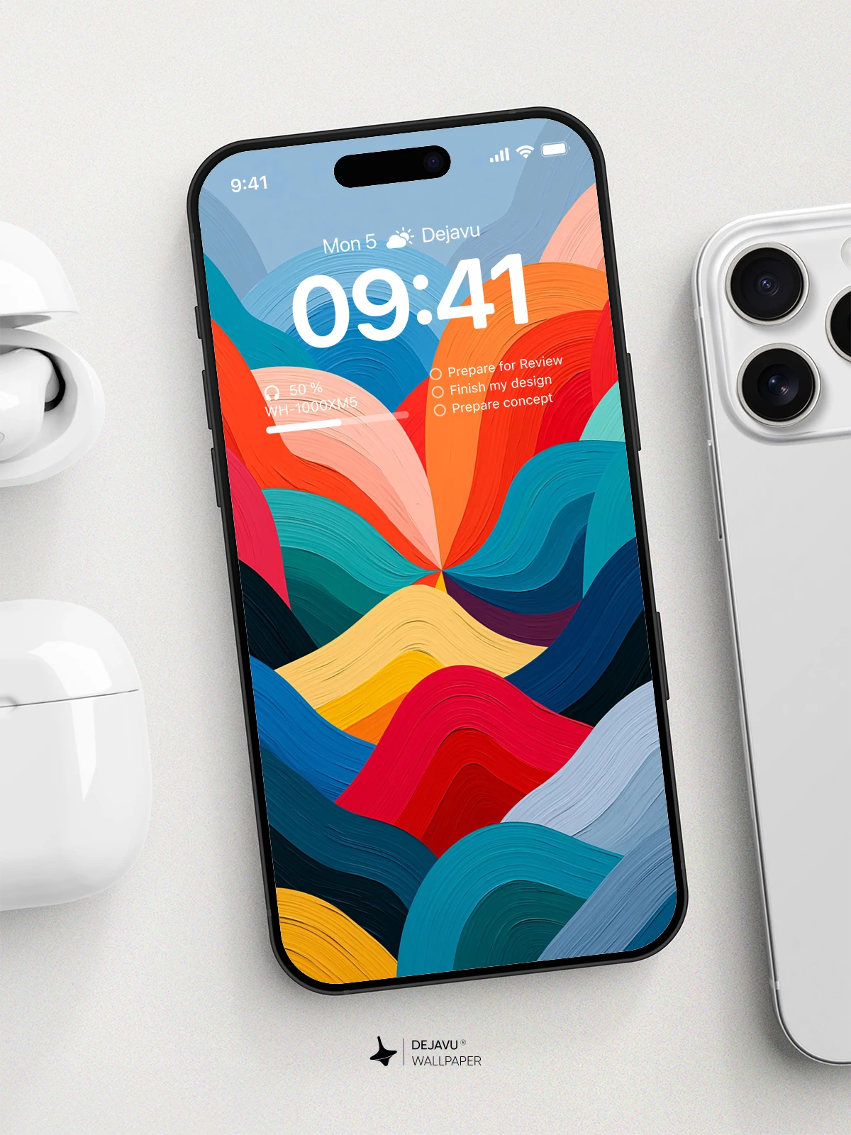 Colorful Waves Wallpaper 4K for iPhone Lock Screen