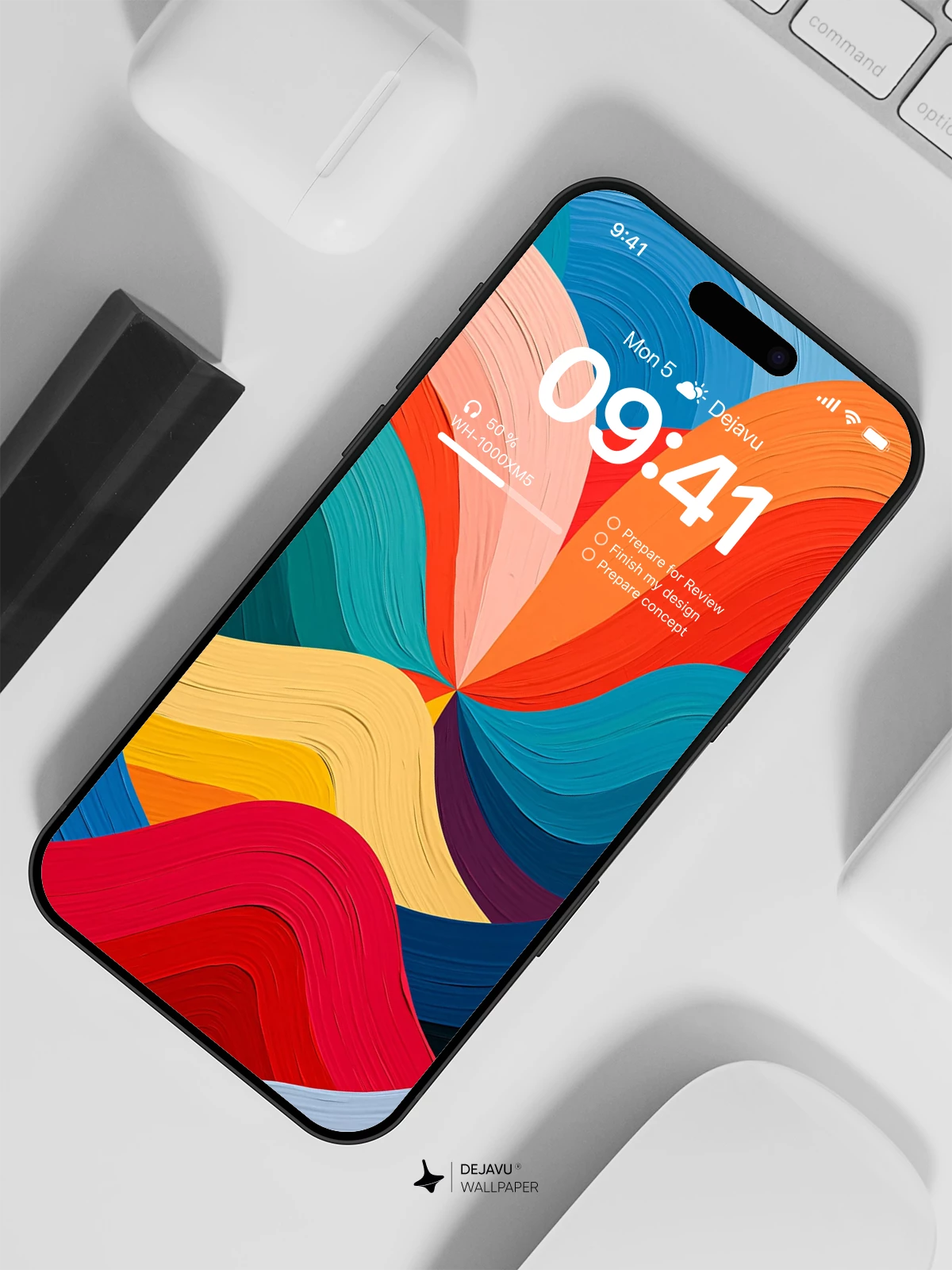 Colorful Waves Wallpaper 4K for iPhone Lock Screen