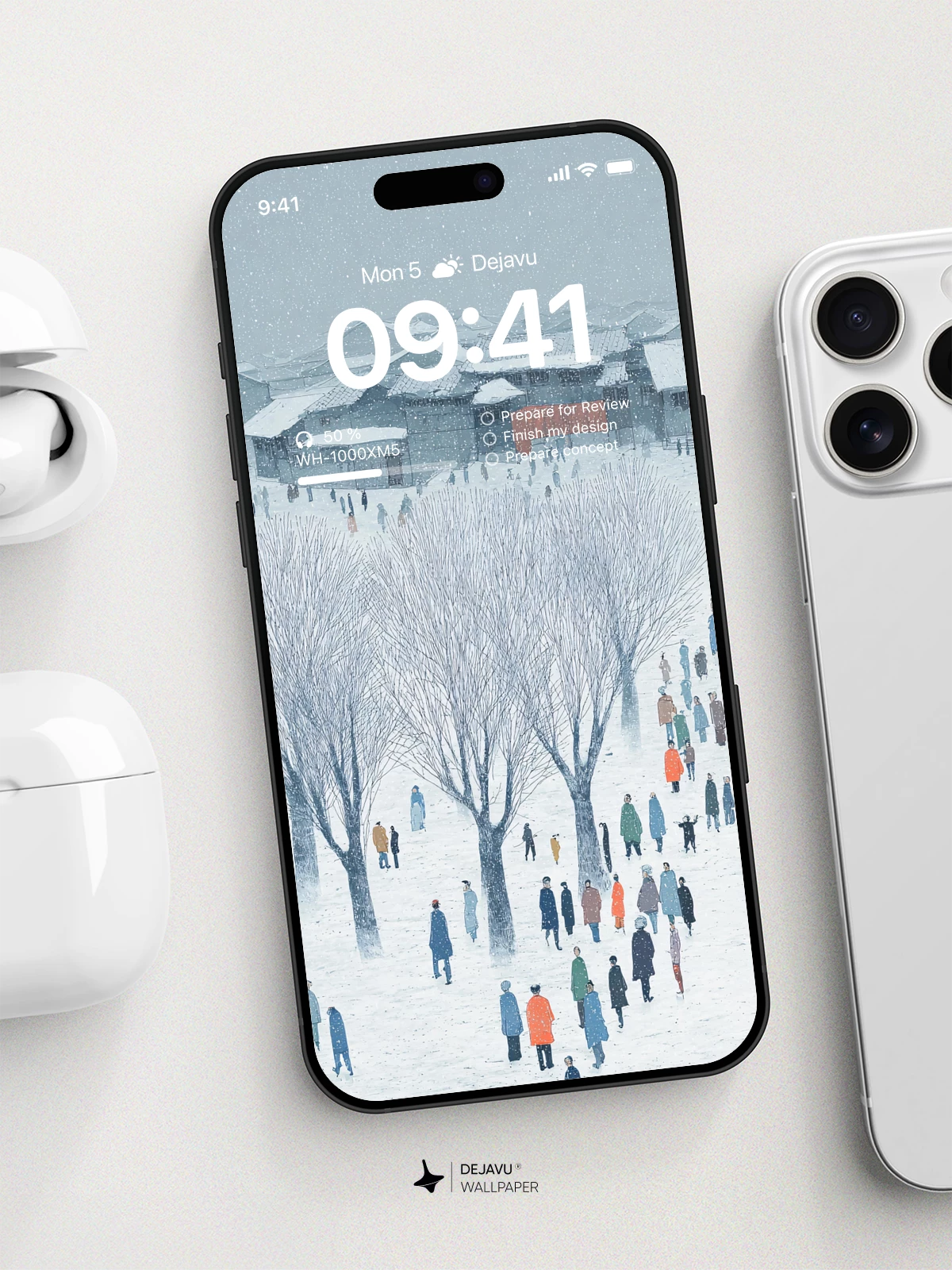 Winter Snow Village Wallpaper 4K for iPhone Lock Screen