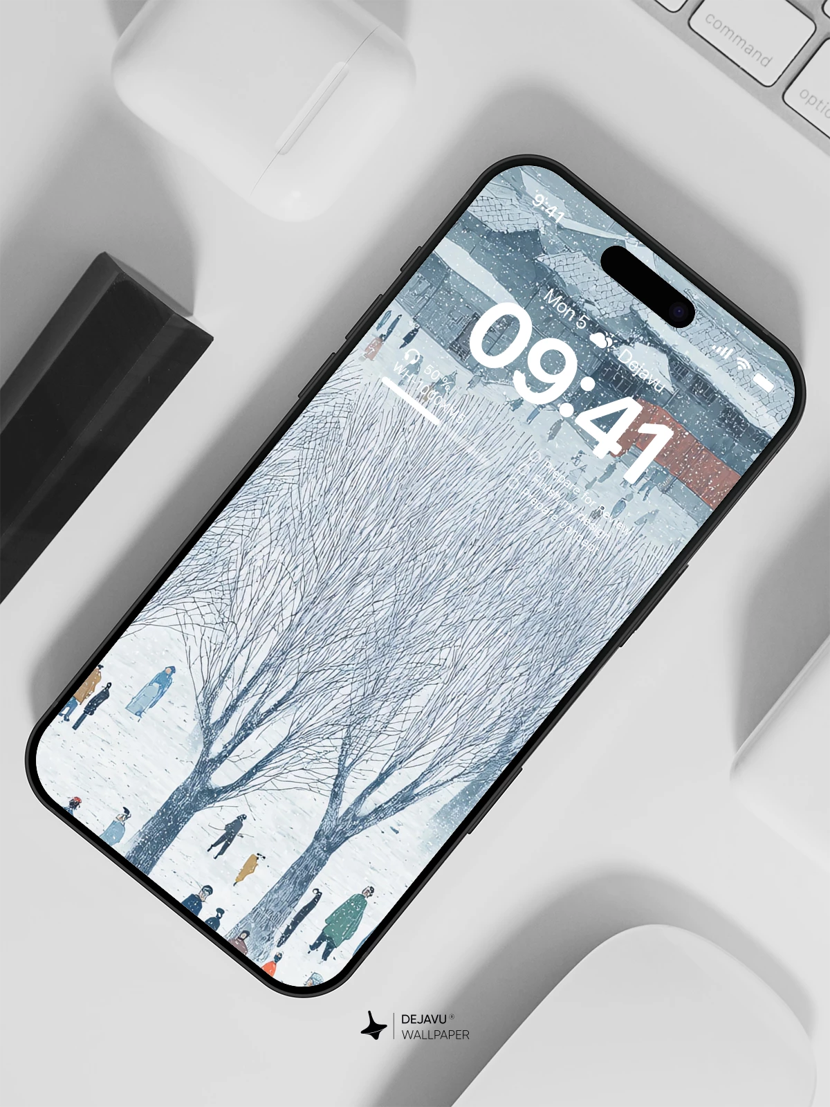 Winter Snow Village Wallpaper 4K for iPhone Lock Screen