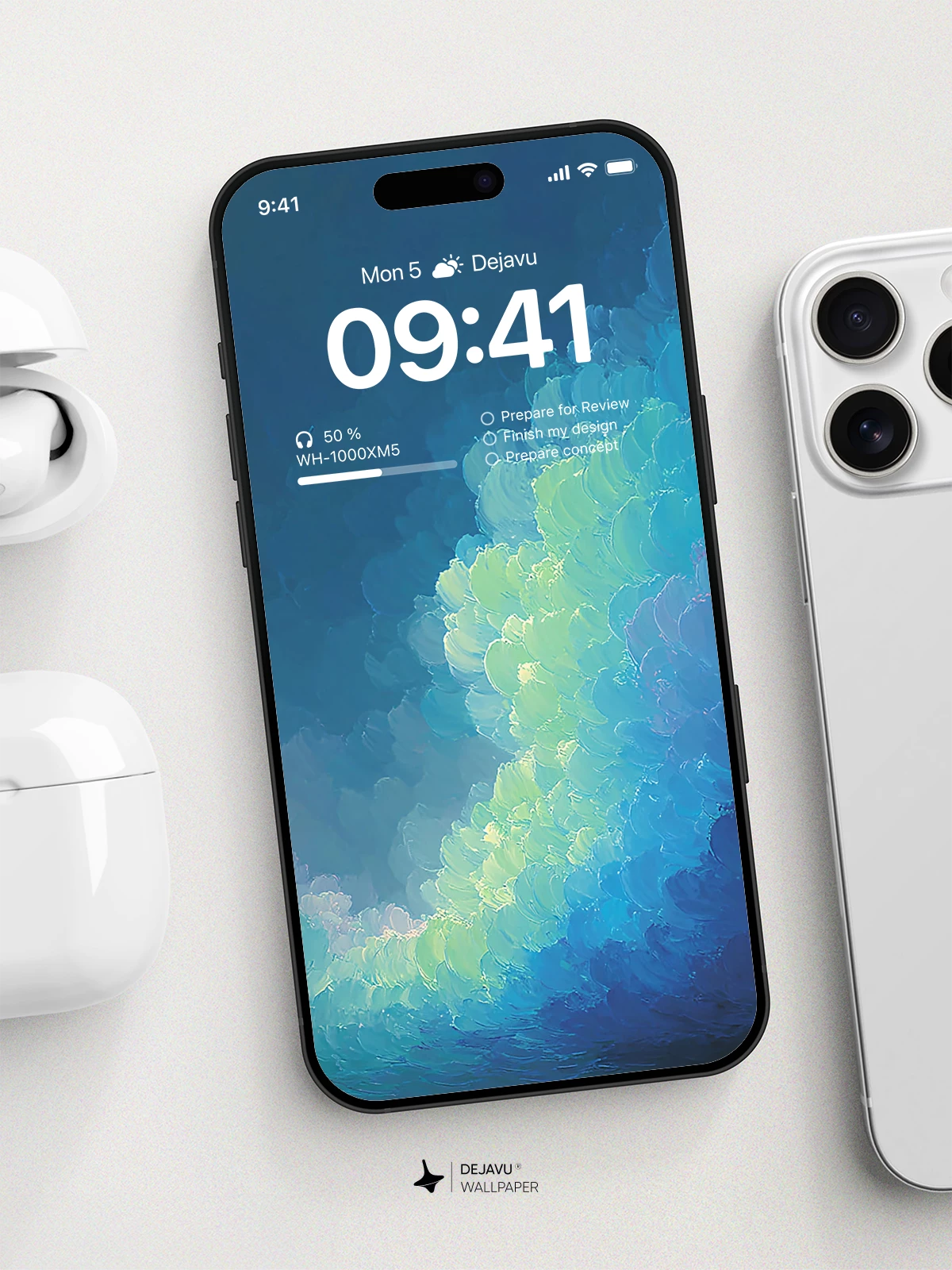 Abstract Blue Cloud Wallpaper 4K for iPhone Lock Screen