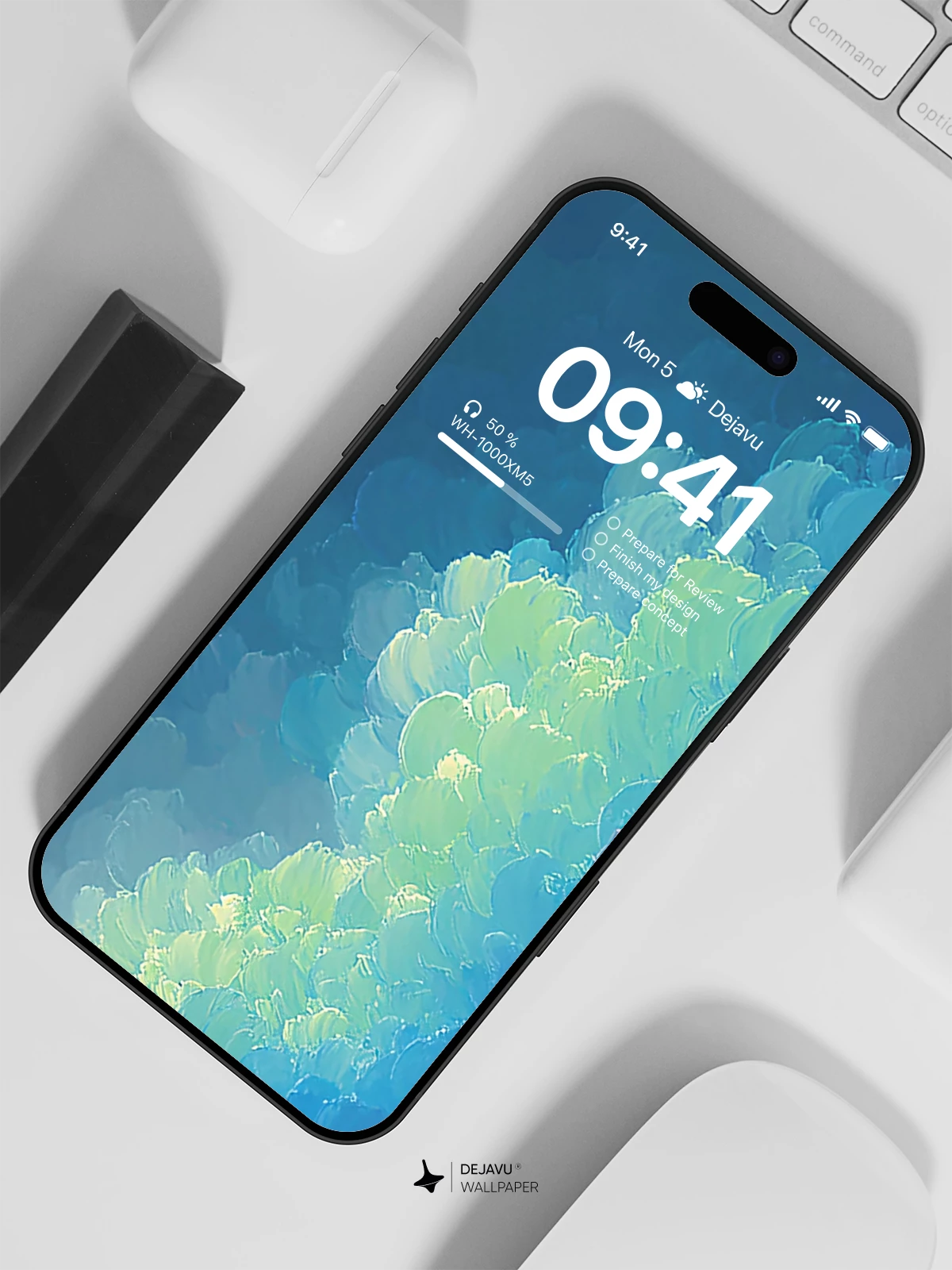 Abstract Blue Cloud Wallpaper 4K for iPhone Lock Screen