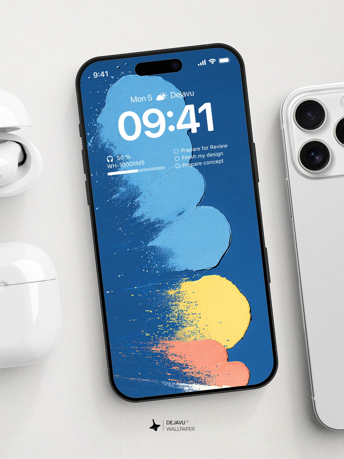 Abstract Blue and Yellow Wallpaper 4K for iPhone Lock Screen