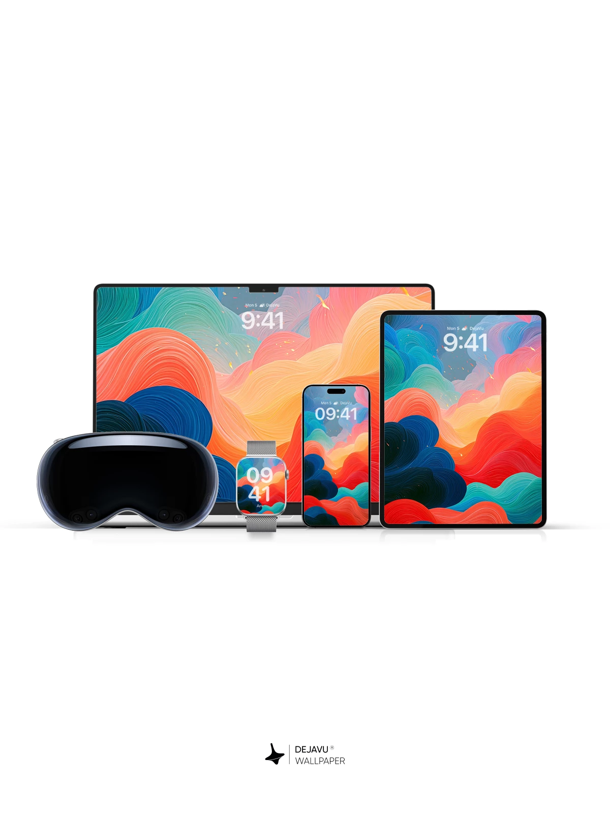 Colorful Abstract Waves Wallpaper 4K for iPhone Lock Screen