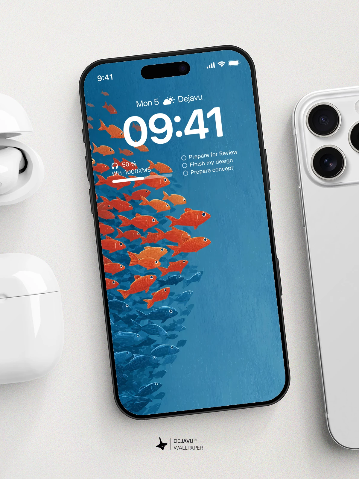 Colorful Fish School Wallpaper 4K for iPhone Lock Screen