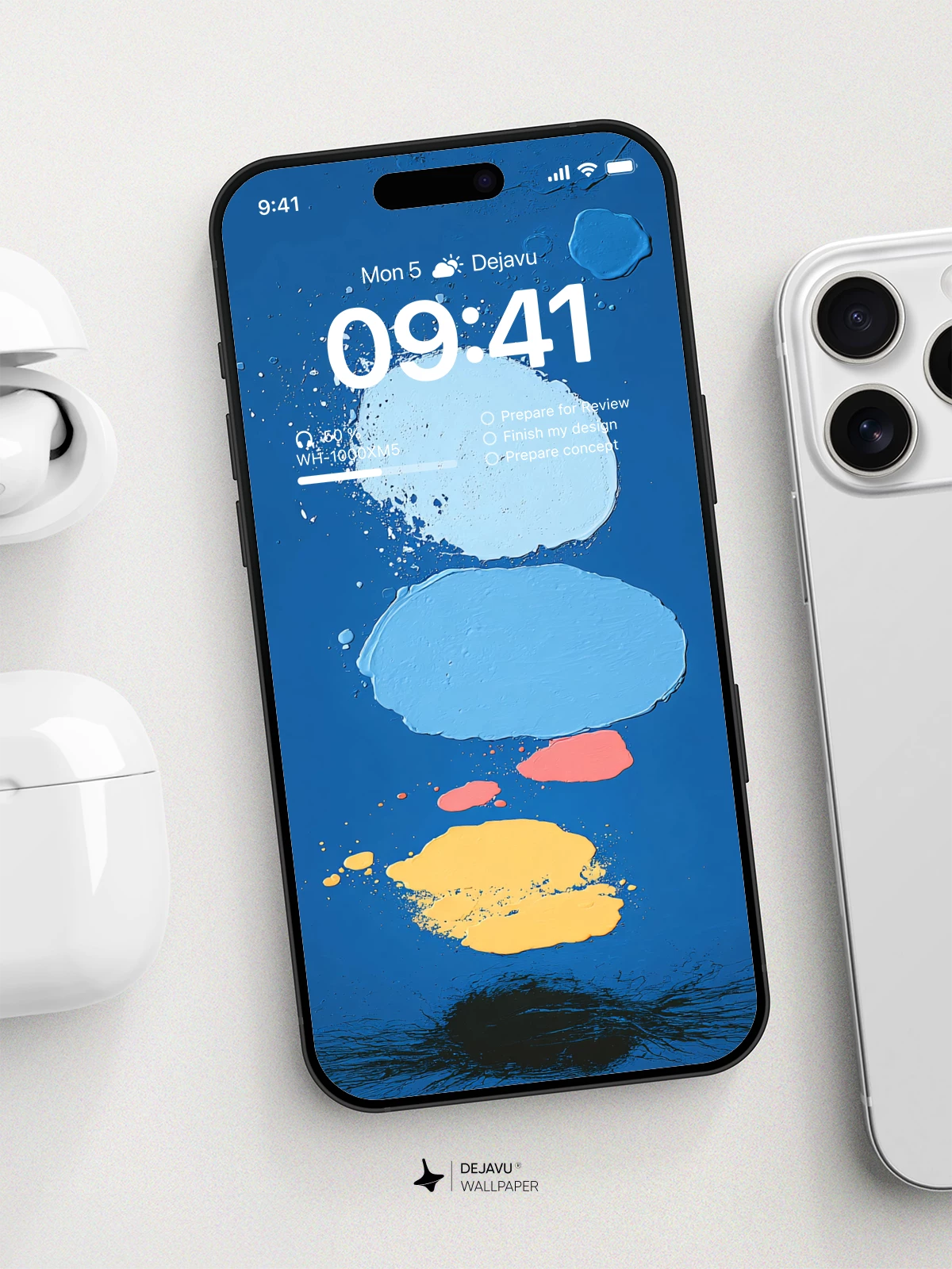 Abstract Blue Watercolor Splash Wallpaper 4K for iPhone Lock Screen